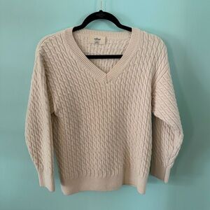 Aritzia Wilfred Cream Cable Knit Sweater